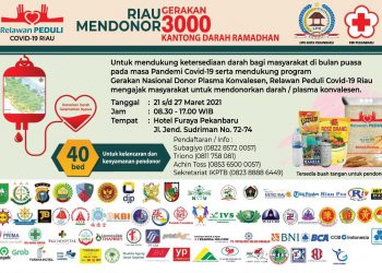 Riau Mendonor Gerakan 3000 Kantong Darah Ramadhan