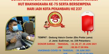 Donor Darah dan Vaksinasi Massal di Gedung Eks POLDA Riau lama