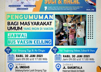 JADWAL BUS VAKSIN KELILING Hari ini, Khusus untuk Vaksin Kedua Saja