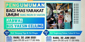JADWAL BUS VAKSIN KELILING Hari ini, Khusus untuk Vaksin Kedua Saja