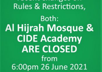 15 Kasus Positif COVID-19, picu Lockdown di NSW Australia, Masjid Tutup Mulai Hari ini jam6.00 PM