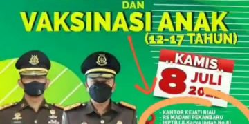 Vaksinasi Anak COVID-19 Hari ini di Kota Pekanbaru