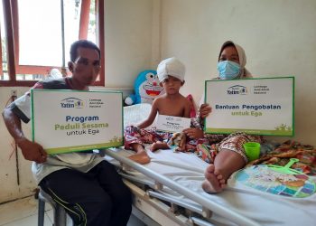 Rumah Yatim Bantu Ega, Bocah Kecelakaan Terlilit Mesin Pompong