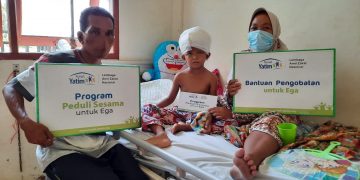 Rumah Yatim Bantu Ega, Bocah Kecelakaan Terlilit Mesin Pompong