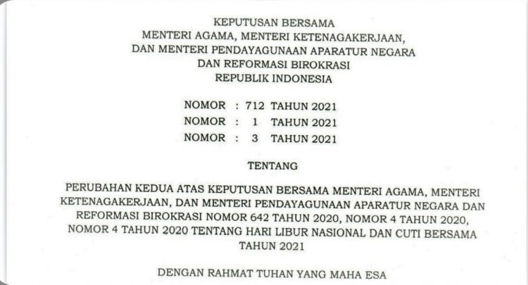 Update Hari Libur Nasional 2021: Libur Tahun Baru Islam 11 Agustus 2021