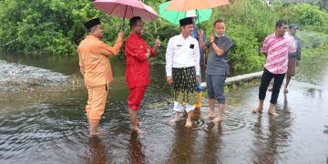 Cek Langsung Kondisi Banjir, Bupati Rohil : Seluruh Kanal Akan Kita Normalisasi