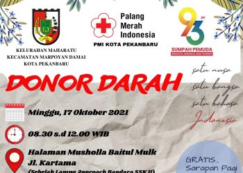 PMI Kecamatan Marpoyan Damai Pekanbaru adakan Kegiatan Donor Darah