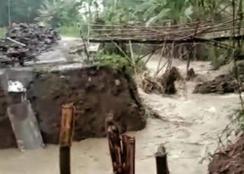 Kondisi Terkini Proyek Jembatan Baru di Dawarblandong Kabupaten Mojokerto Usai Diterjang Banjir