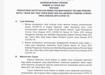Surat Edaran No.24 th 2021 yang Berlaku Selama Periode NATARU 2021-2022