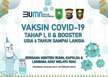 Hari ini,  VAKSIN MASSAL Lembaga Adat Melayu Riau & POLDA Riau  bersama Mentri BUMN Erick Thohir