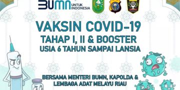 Hari ini,  VAKSIN MASSAL Lembaga Adat Melayu Riau & POLDA Riau  bersama Mentri BUMN Erick Thohir