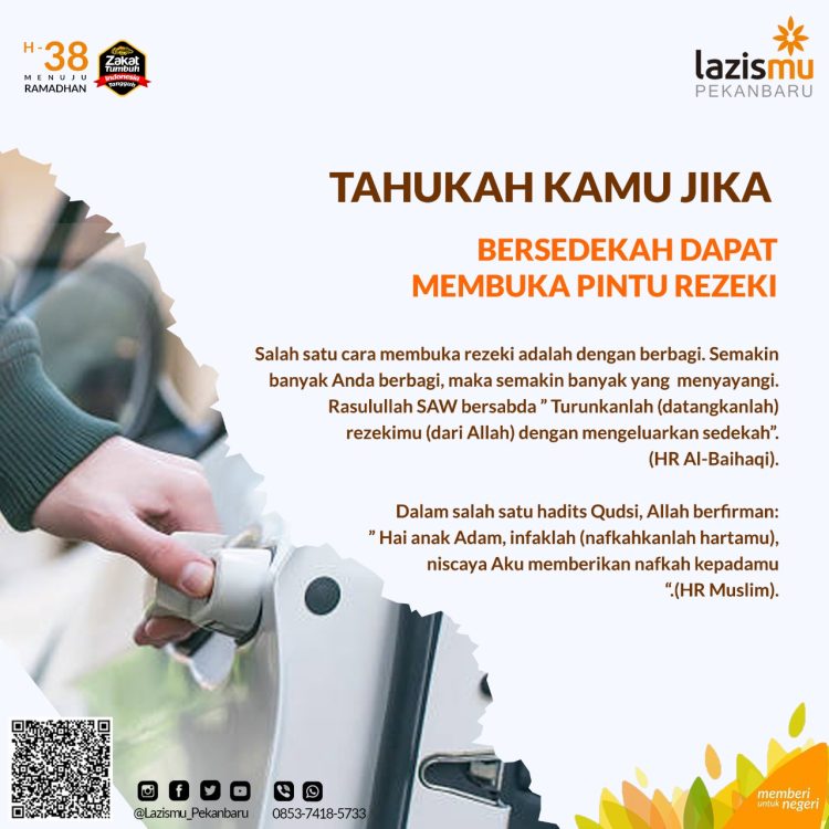 TAHUKAH KAMU JIKA BERSEDEKAH DAPAT MEMBUKA PINTU REZEKI