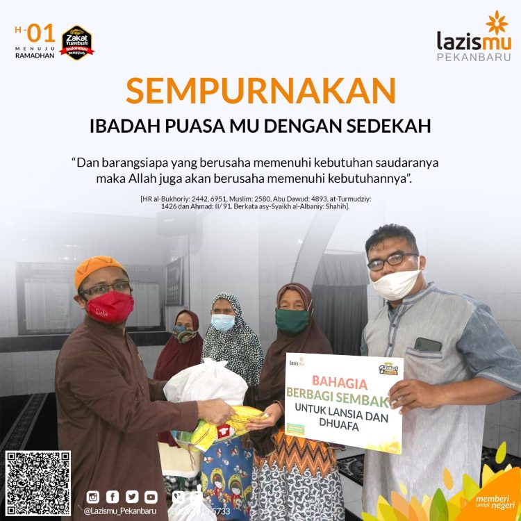 H-01 MENUJU RAMADHAN : Sempurnakan Ibadah Puasamu dengan Sedekah