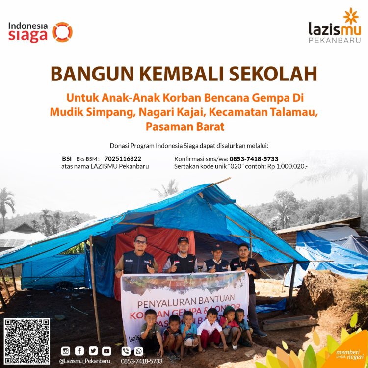 LAZISMU Pekanbaru : Bangun Kembali Sekolah di Pasaman Barat