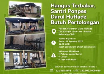 Hangus Terbakar, Santri Ponpes Darul Huffadz Butuh Pertolongan