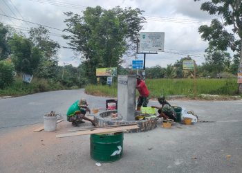 Jelang Berakhir TMMD, Prasasti TMMD Mulai Dibangun