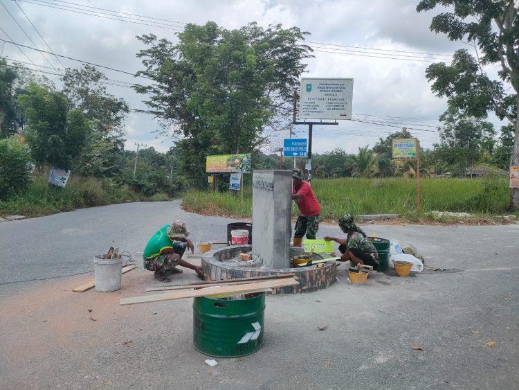 Jelang Berakhir TMMD, Prasasti TMMD Mulai Dibangun