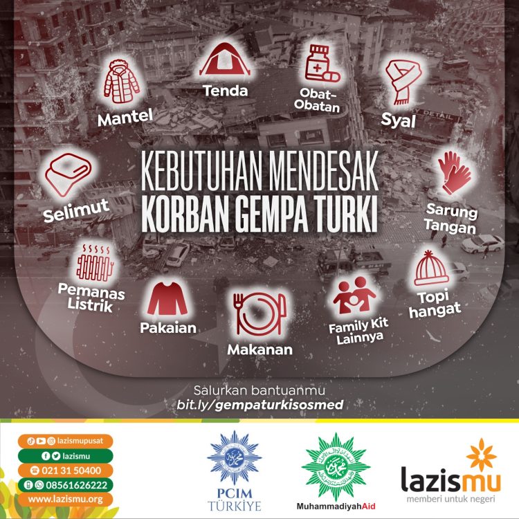 KEBUTUHAN MENDESAK KORBAN GEMPA TURKI