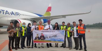 Bandara SSK II Pekanbaru Sambut Penerbangan Perdana Pelita Air