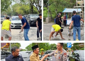 Bulan Ramadhan, Bisa Pas Banget, Jalan Mulus Dicor Warga, Mobil Listrik Mewah Buat Pejabat Riau Turun dari Dealer