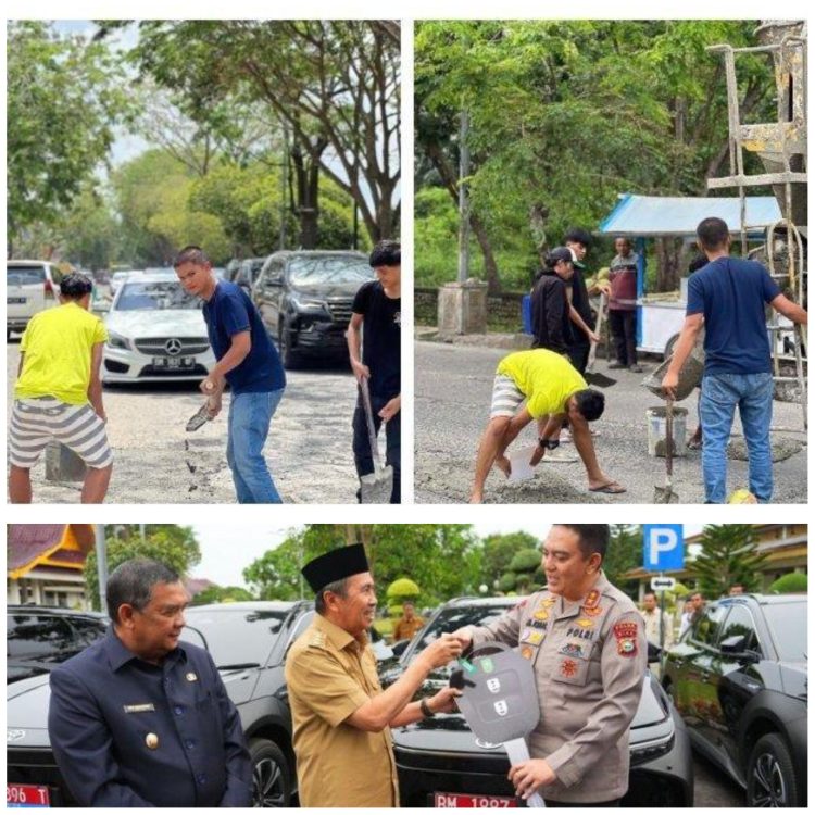 Bulan Ramadhan, Bisa Pas Banget, Jalan Mulus Dicor Warga, Mobil Listrik Mewah Buat Pejabat Riau Turun dari Dealer