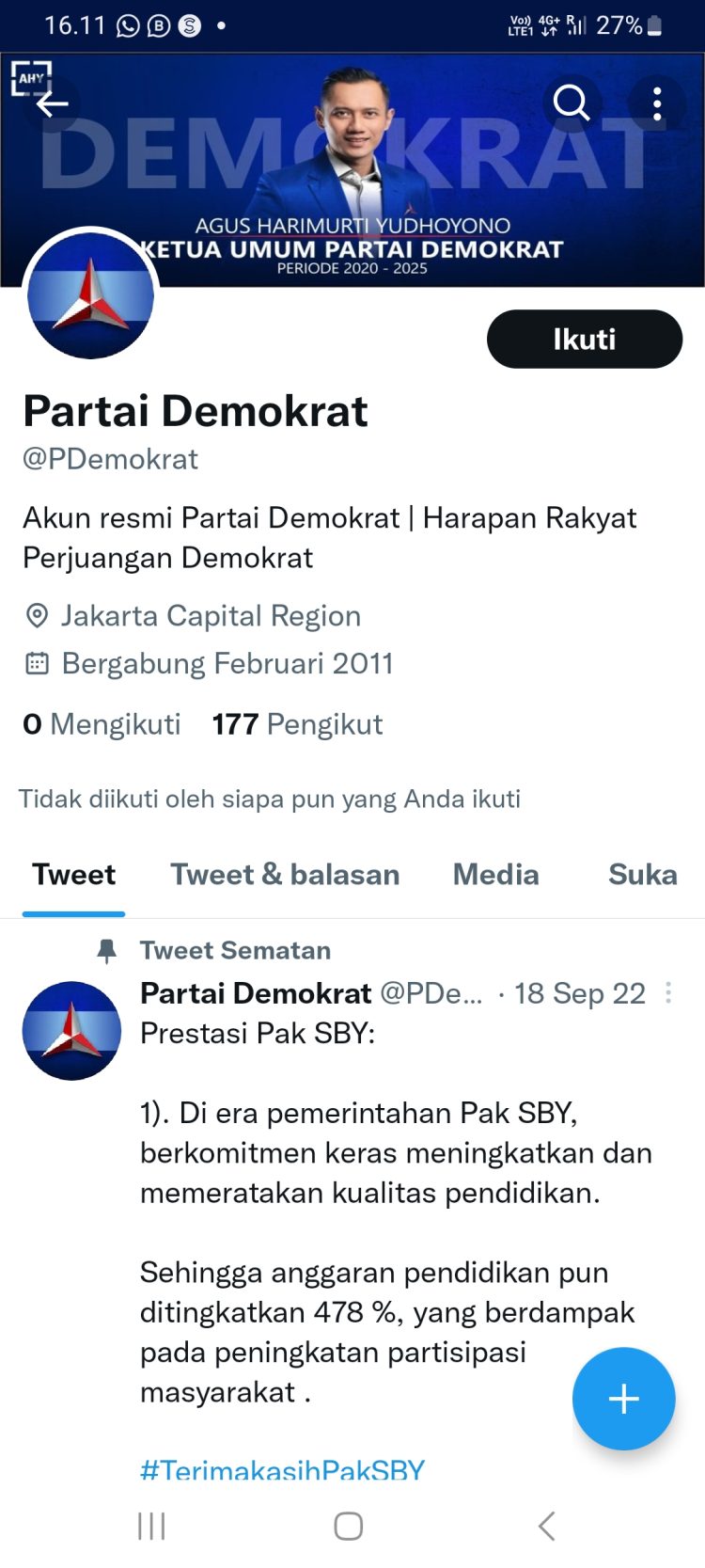 Jumlah Follower Mendadak Drop, Partai Demokrat Datangi Kantor Twitter