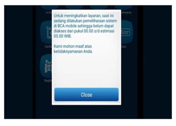 Layanan bca mobile error ini Penjelasan BCA