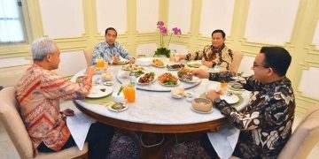 Presiden Jokowi Makan Siang dengan tiga Bakal CaPres di istana Merdeka