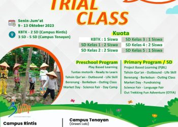 Trial Class di Sekolah Alam Indonesia Pekanbaru 3 Hari lagi, Buruan 😍