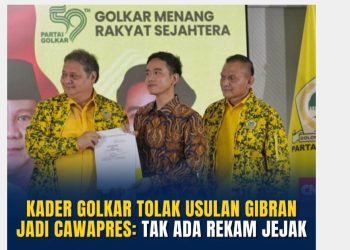 Kader GOLKAR Tolak Usulan Gibran Jadi CaWapres: Tak Ada Rekam Jejak
