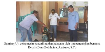 Teknologi Mesin Penghasil Pakan Ikan : Wujud Pengabdian Dosen Teknik Mesin UNRI di Desa Buluhcina, Kecamatan Siak Hulu, Kabupaten Kampar