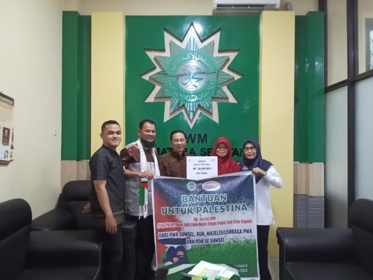 MELALUI LAZISMU SUMATERA SELATAN, PIMPINAN WILAYAH AISYIYAH SUMATERA SELATAN SALURKAN DONASI KEMANUSIAAN UNTUK PALESTINA SEBESAR 36 JUTA