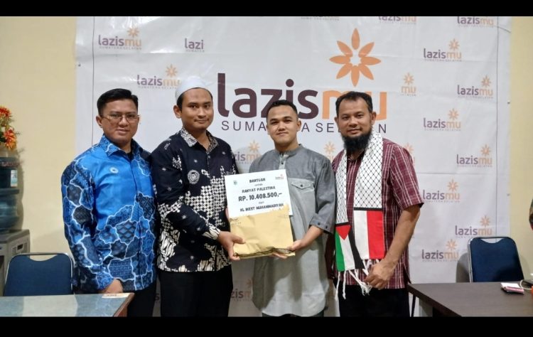 TERKUMPUL 17 JUTA RUPIAH, INSTITUT ILMU KESEHATAN DAN TEKNOLOGI MUHAMMADIYAH PALEMBANG SALURKAN DONASI PALESTINA MELALUI LAZISMU SUMATERA SELATAN
