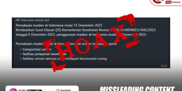 CEK FAKTA: SE Kemenkes RI Wajibkan Penggunaan Masker Mulai 15 Desember 2023