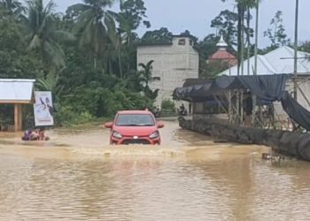 Kuansing Kembali dilanda Banjir, Akses Jalan Penghubung Hulu Kuantan-Kuantan Mudik putus