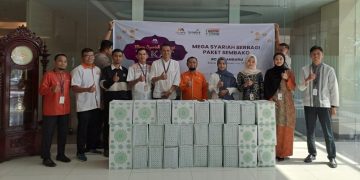 Bank Mega Syariah Percayakan ke LAZISMU Pekanbaru Pendistribusikan Sembako Kado Ramadhan
