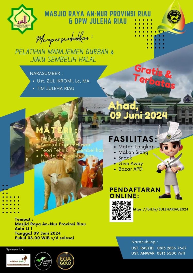 JULEHA Riau Gelar Pelatihan Manajemen Qurban , GRATIS !!!