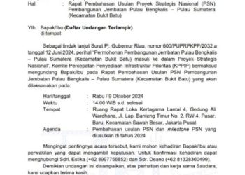 Jembatan Bengkalis-Bukit Batu Tahap Finalisasi Masuk Proyek Strategis Nasional