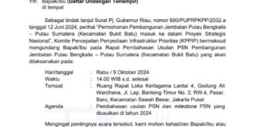 Jembatan Bengkalis-Bukit Batu Tahap Finalisasi Masuk Proyek Strategis Nasional