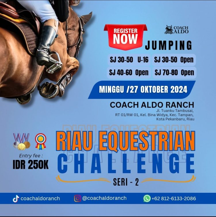 Coach Aldo kembali Gelar Event Bergengsi Riau Equestrian Challenge 2024 – Series 2 pada Hari Sumpah Pemuda