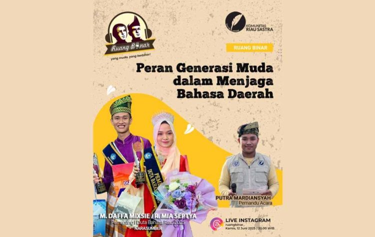 Pemenang I Duta Bahasa Riau Bicara Aksi Nyata Pelestarian Bahasa di Ruang Binar