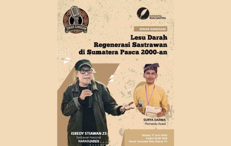 Regenerasi Sastrawan Sumatera Mandek, Siniar Sanggam Hadirkan Isbedy Stiawan ZS