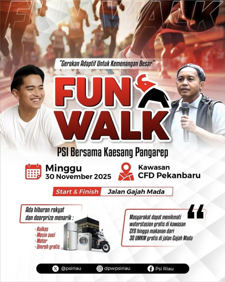 Fun Walk PSI Hadir Kaesang Pangarep dan Raja Juli Antoni
