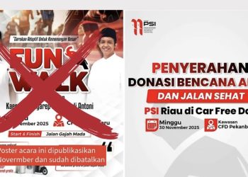 PSI Riau Serahkan Donasi Bencana Alam dan Gelar Jalan Sehat di Car Free Day