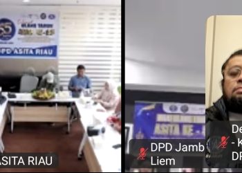 HUT ke-55 ASITA Melalui Online, ASITA Riau Mengikuti dari Menara Dang Merdu brk syariah