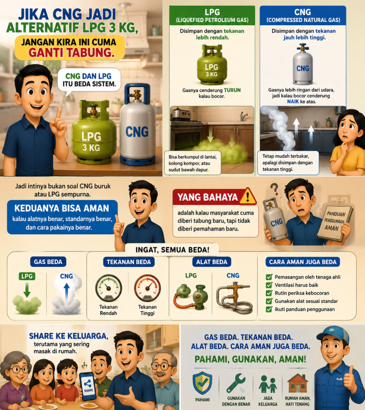 “CNG vs LPG 3 Kg: Sama-Sama Bisa Aman, Asal Jangan Salah Paham”