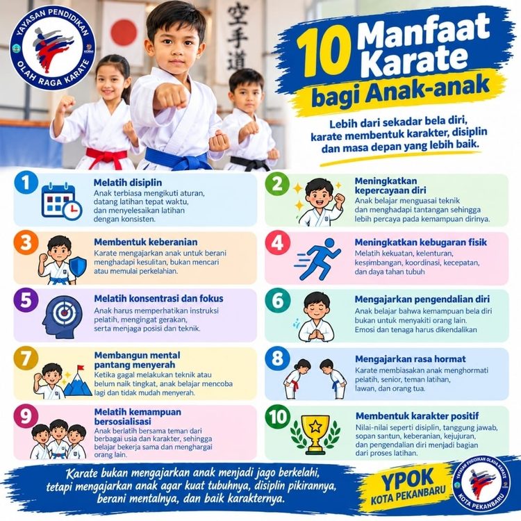 YPOK Pekanbaru: Karate Bukan Ajarkan Anak Jago Berkelahi, Tapi Bentuk Karakter dan Mental