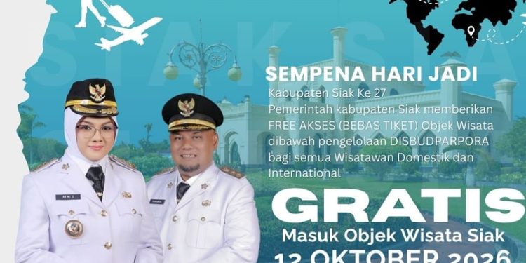 Sambut HUT ke-27, Pemkab Siak Gratiskan Tiket Sejumlah Objek Wisata pada 12 Oktober 2026